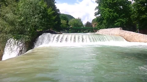 Small waterfall in early summer Video stock 40873791