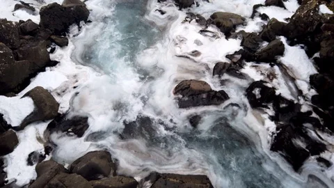 Small waterfall in Eastern Iceland Stock Footage 106192456