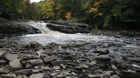 Small waterfall from far Stock Footage 43767200