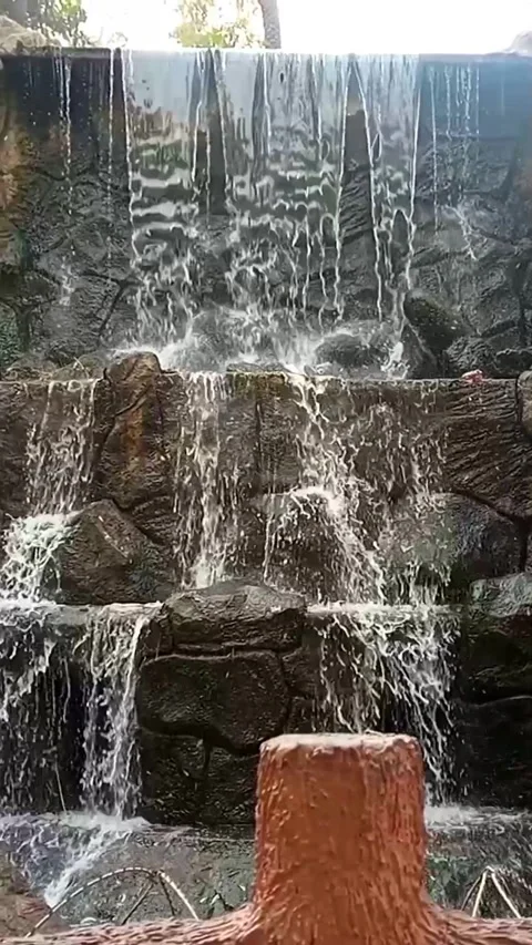 Small Waterfall Flowing in Forest Stream, Natural Fresh Water Landscape Stock Footage 334834355