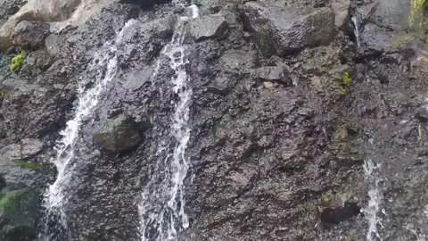 Small waterfall flowing on natural rocks in the forest Stock Footage 302245527
