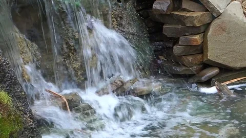 The small waterfall. Stock Footage 75544872