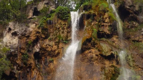 Small waterfall in forest. Croatia, September Stock-Footage 147630730