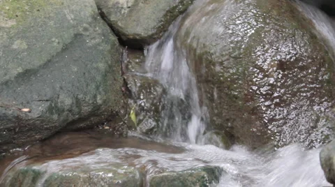 Small waterfall in forest Stock Footage 1038708