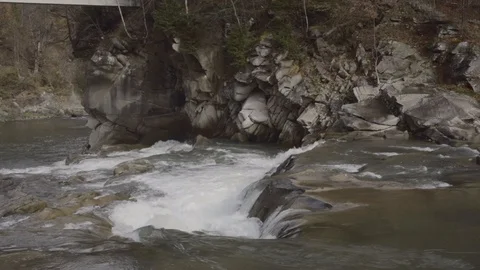 Small waterfall in the forest Stock Footage 97822660