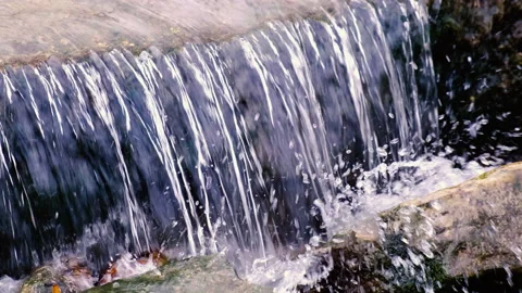 Small waterfall in the forest Stock Footage 147648249