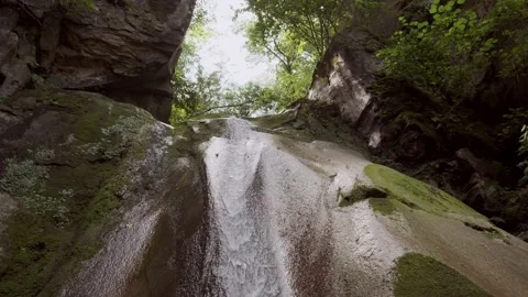 A small waterfall in the forest Stock Footage 160341072