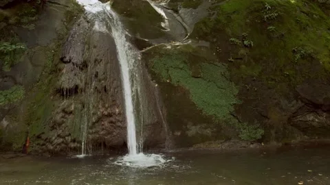 A small waterfall in the forest Stock Footage 160341471