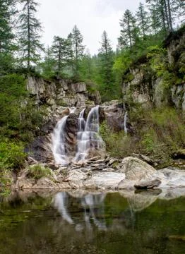 Small Waterfall in the Forest Stock Photos