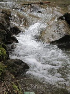 A small waterfall in the forest Stock Photos