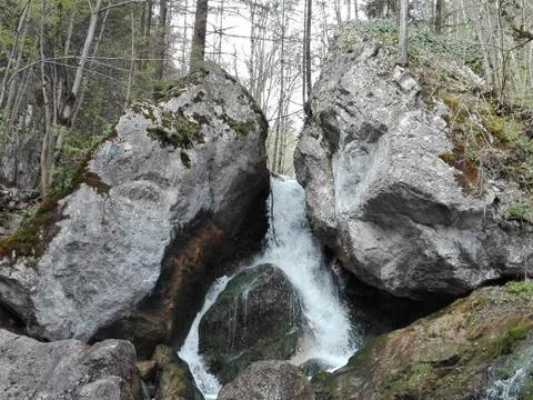 A small waterfall in the forest Foto stock
