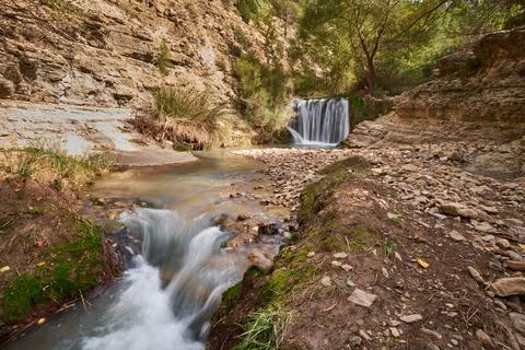 A small waterfall in the forest 스톡 사진