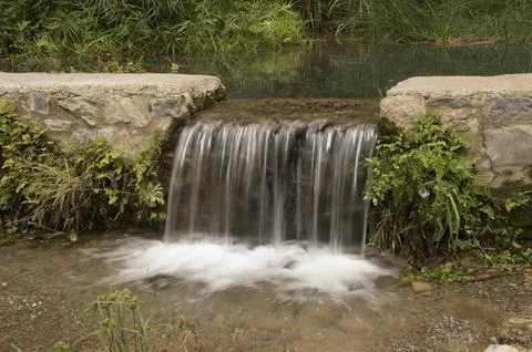 Small waterfall found along the river Foto stock