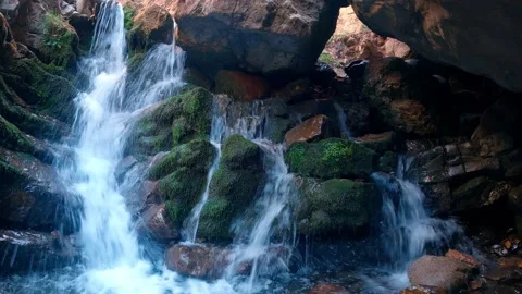 A small waterfall in front of Kulasya waterfall in Tashkent region Stock Footage 171559389