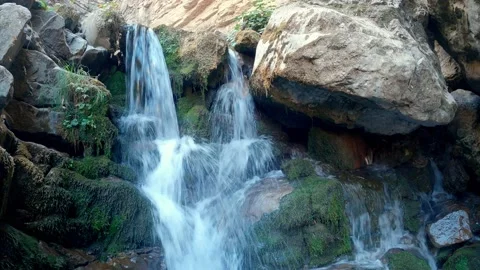A small waterfall in front of Kulasya waterfall in Tashkent region Stock Footage 171621624