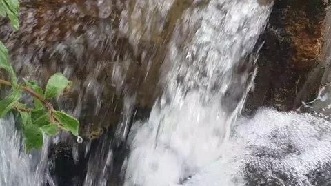 A small waterfall in Gilgit Valley Stock Footage 131537632