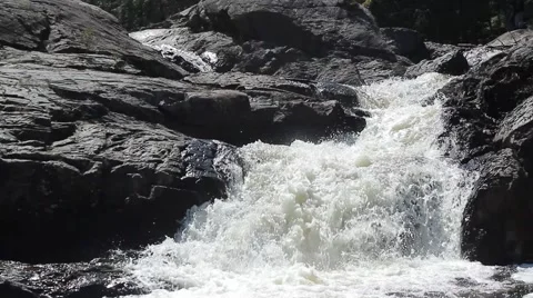 Small waterfall, head on Stock Footage 40645632