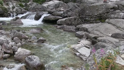 Small Waterfall in the High Tatras Stock Footage