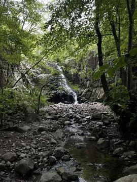Small waterfall on Hike Stock Photos