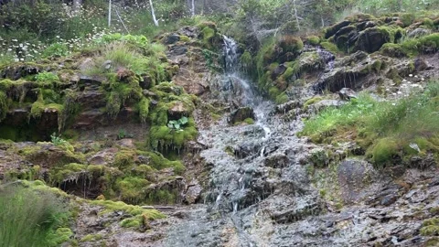 Small waterfall on a hillside, shot in 24FPS  Stock Footage 179025236