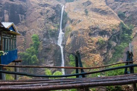 A small waterfall in the Himalayas. Stock Photos