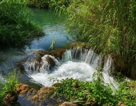 Small waterfall at Krka National Park in Croatia Stock Photos