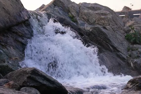 A small waterfall in maithon dam Stock Photos