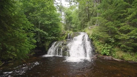 Small Waterfall in Menzenschwander cascade in Black Forest Germany Schwarzwa Vídeos de archivo 331459969
