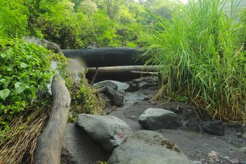 Small Waterfall with Mossy Rocks Stock Photos