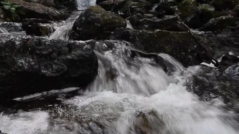 Small waterfall in a mountain river Stock Footage 252002495