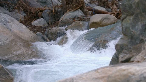 Small Waterfall in Mountain Stream 3 Stock Footage 102239475