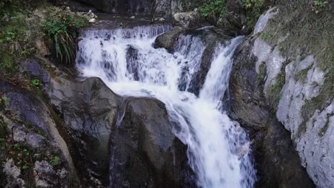 Small Waterfall in a Mountain Stream Stock Footage 317211881