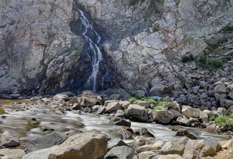 Small Waterfall Mountain Stream Foto stock