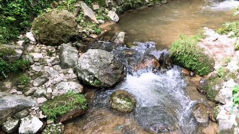 Small waterfall of the mountain in Thailand Stock Footage 102732129