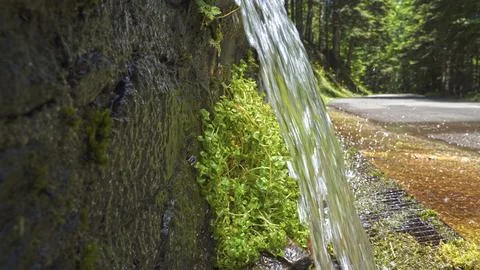 Small waterfall in the mountain Uelhs deth Joeu, Artiga de Lin, Vall d'Aran Stock Photos