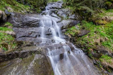 Small waterfall mountains Stock Photos