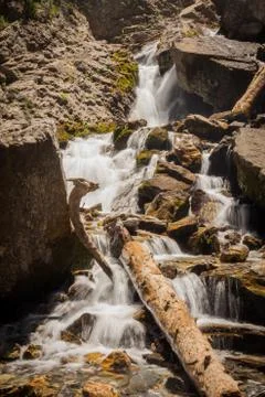Small Waterfall in the Mountains Foto stock