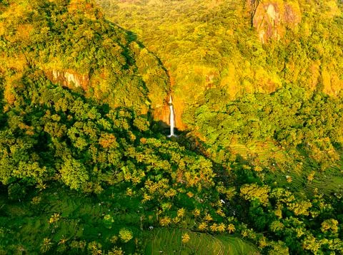 Small Waterfall Mountains Stock Photos