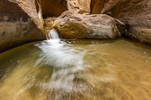 Small waterfall on The Narrows section of Virgin River Stock Photos