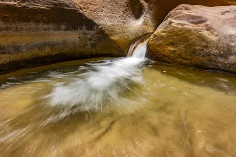 Small waterfall on The Narrows section of Virgin River Stock Photos