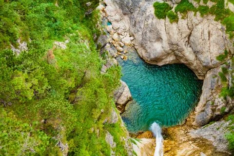 Small waterfall in Neuschwanstein Foto stock