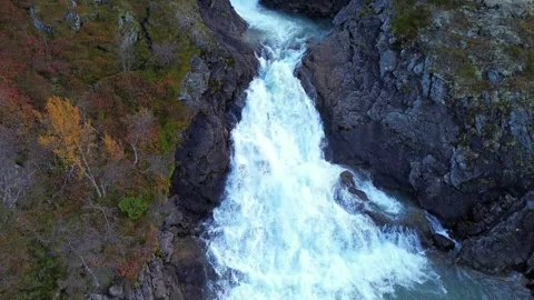 Small waterfall in Norway Stock Footage 252834798