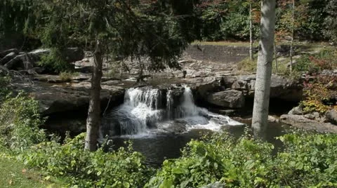Small waterfall over rocks Video stock 12358718