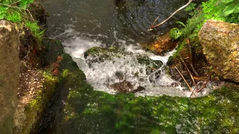 Small waterfall in the park. Video stock 153549088