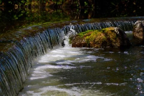 A small waterfall in the park Stock Photos