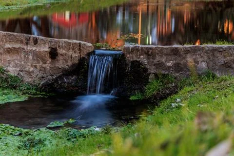 Small waterfall. Stock Photos