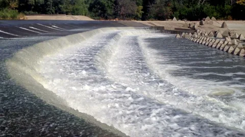 A small waterfall on the river Stock Footage 41209030