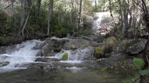 Small waterfall in a river Stock Footage 51983175