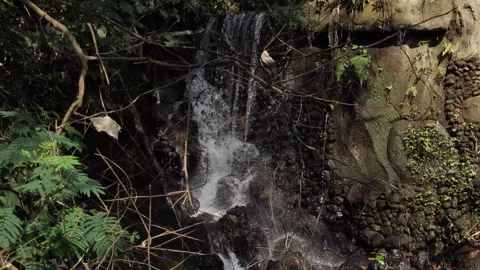 Small waterfall at a river Stock Footage 284599980