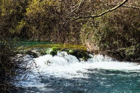 Small waterfall on the river Krka Stock Photos
